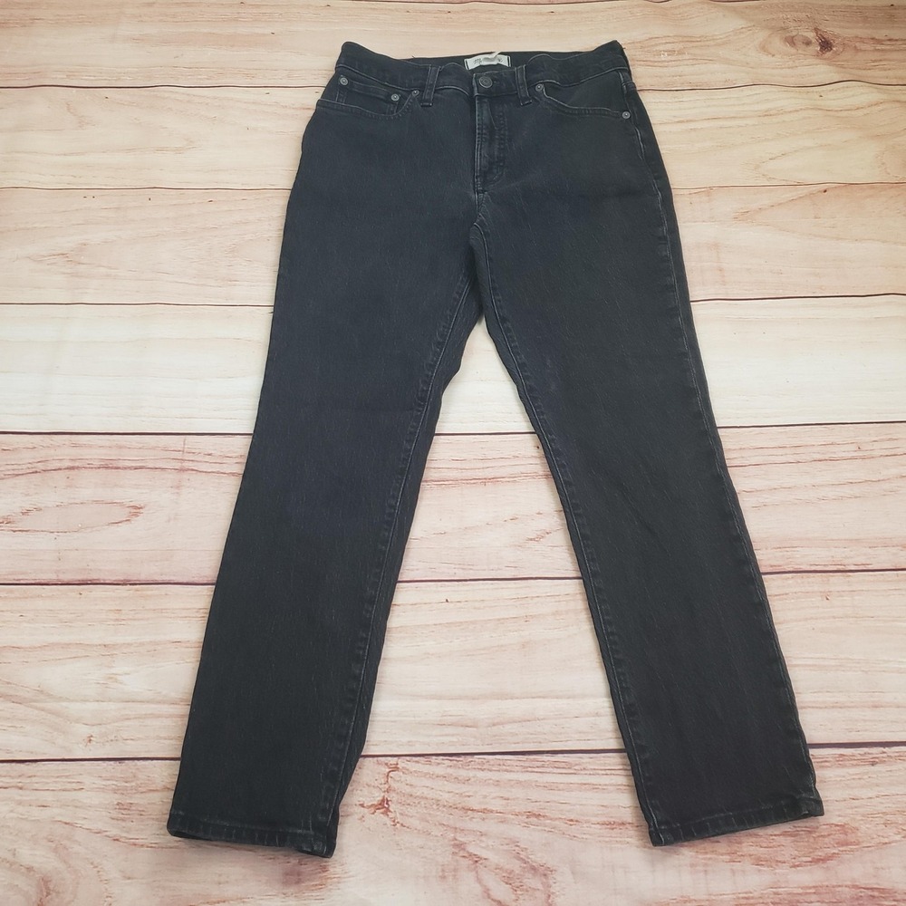 Madewell Jeans Womens 27 Black High Rise Slim Straight Denim Stretch Classic